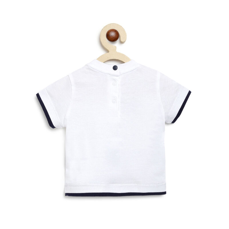 Boys White Short Sleeve Knitted T-Shirt image number null